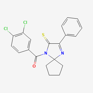 1-(3,4-dichlorobenzoyl)-3-phenyl-1,4-diazaspiro[4.4]non-3-ene-2-thione - 899917-94-3