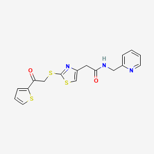 2-(2-{[2-oxo-2-(thiophen-2-yl)ethyl]sulfanyl}-1,3-thiazol-4-yl)-N-[(pyridin-2-yl)methyl]acetamide - 946241-22-1