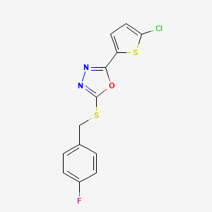 2-(5-chlorothiophen-2-yl)-5-{[(4-fluorophenyl)methyl]sulfanyl}-1,3,4-oxadiazole - 1011913-89-5