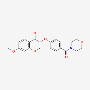 7-methoxy-3-(4-(morpholine-4-carbonyl)phenoxy)-4H-chromen-4-one - 946293-04-5