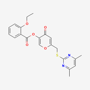 6-{[(4,6-dimethylpyrimidin-2-yl)sulfanyl]methyl}-4-oxo-4H-pyran-3-yl 2-ethoxybenzoate - 877635-54-6