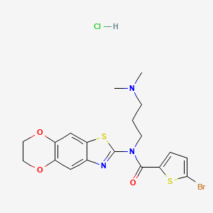 5-bromo-N-[3-(dimethylamino)propyl]-N-{10,13-dioxa-4-thia-6-azatricyclo[7.4.0.0^{3,7}]trideca-1,3(7),5,8-tetraen-5-yl}thiophene-2-carboxamide hydrochloride - 1135195-41-3
