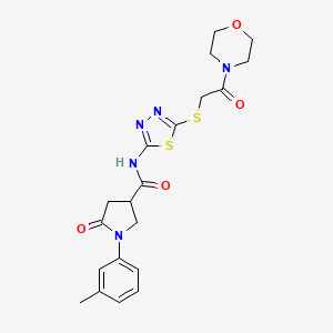 1-(3-methylphenyl)-N-(5-{[2-(morpholin-4-yl)-2-oxoethyl]sulfanyl}-1,3,4-thiadiazol-2-yl)-5-oxopyrrolidine-3-carboxamide - 894026-89-2
