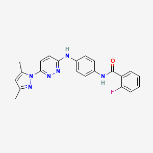 N-(4-{[6-(3,5-dimethyl-1H-pyrazol-1-yl)pyridazin-3-yl]amino}phenyl)-2-fluorobenzamide - 1019097-85-8