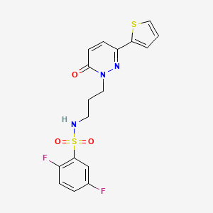 2,5-difluoro-N-{3-[6-oxo-3-(thiophen-2-yl)-1,6-dihydropyridazin-1-yl]propyl}benzene-1-sulfonamide - 1040670-60-7