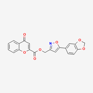 [5-(2H-1,3-benzodioxol-5-yl)-1,2-oxazol-3-yl]methyl 4-oxo-4H-chromene-2-carboxylate - 1040671-25-7