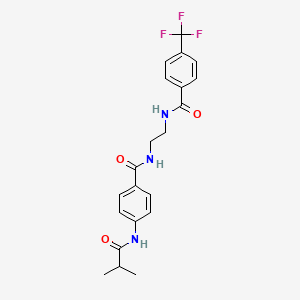 4-(2-methylpropanamido)-N-(2-{[4-(trifluoromethyl)phenyl]formamido}ethyl)benzamide - 1021206-82-5