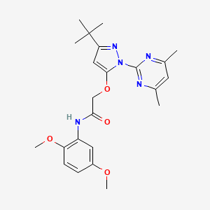 2-{[3-tert-butyl-1-(4,6-dimethylpyrimidin-2-yl)-1H-pyrazol-5-yl]oxy}-N-(2,5-dimethoxyphenyl)acetamide - 1020453-68-2