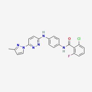 2-chloro-6-fluoro-N-(4-{[6-(3-methyl-1H-pyrazol-1-yl)pyridazin-3-yl]amino}phenyl)benzamide - 1019106-14-9