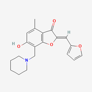(2Z)-2-[(furan-2-yl)methylidene]-6-hydroxy-4-methyl-7-[(piperidin-1-yl)methyl]-2,3-dihydro-1-benzofuran-3-one - 903862-78-2