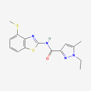 1-ethyl-5-methyl-N-[4-(methylsulfanyl)-1,3-benzothiazol-2-yl]-1H-pyrazole-3-carboxamide - 1171321-00-8