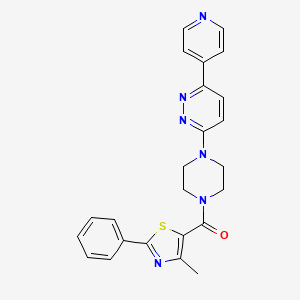 3-[4-(4-methyl-2-phenyl-1,3-thiazole-5-carbonyl)piperazin-1-yl]-6-(pyridin-4-yl)pyridazine - 946273-52-5