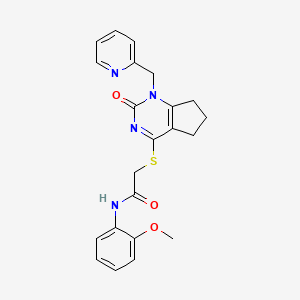 N-(2-methoxyphenyl)-2-({2-oxo-1-[(pyridin-2-yl)methyl]-1H,2H,5H,6H,7H-cyclopenta[d]pyrimidin-4-yl}sulfanyl)acetamide - 946271-51-8