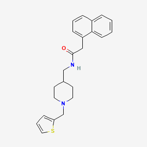2-(naphthalen-1-yl)-N-({1-[(thiophen-2-yl)methyl]piperidin-4-yl}methyl)acetamide - 954023-26-8