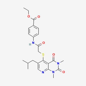 ethyl 4-(2-{[1,3-dimethyl-6-(2-methylpropyl)-2,4-dioxo-1H,2H,3H,4H-pyrido[2,3-d]pyrimidin-5-yl]sulfanyl}acetamido)benzoate - 946239-76-5