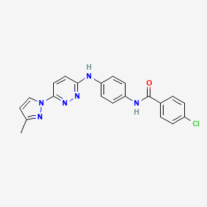 4-chloro-N-(4-{[6-(3-methyl-1H-pyrazol-1-yl)pyridazin-3-yl]amino}phenyl)benzamide - 1019106-09-2