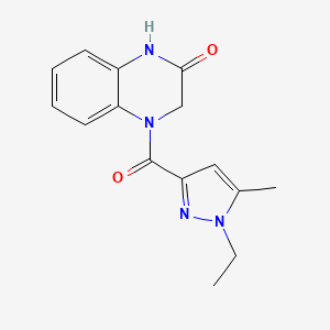 4-(1-ethyl-5-methyl-1H-pyrazole-3-carbonyl)-1,2,3,4-tetrahydroquinoxalin-2-one - 1170536-40-9
