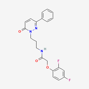 2-(2,4-difluorophenoxy)-N-[3-(6-oxo-3-phenyl-1,6-dihydropyridazin-1-yl)propyl]acetamide - 1021253-81-5