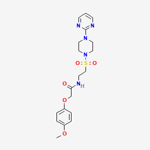 2-(4-methoxyphenoxy)-N-(2-{[4-(pyrimidin-2-yl)piperazin-1-yl]sulfonyl}ethyl)acetamide - 946225-77-0