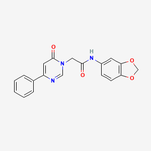 N-(2H-1,3-benzodioxol-5-yl)-2-(6-oxo-4-phenyl-1,6-dihydropyrimidin-1-yl)acetamide - 1058422-54-0