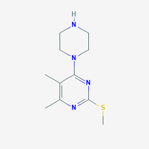 4,5-dimethyl-2-(methylsulfanyl)-6-(piperazin-1-yl)pyrimidine - 1515545-20-6