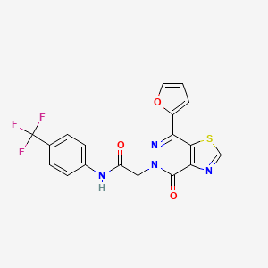 2-[7-(furan-2-yl)-2-methyl-4-oxo-4H,5H-[1,3]thiazolo[4,5-d]pyridazin-5-yl]-N-[4-(trifluoromethyl)phenyl]acetamide - 946240-43-3