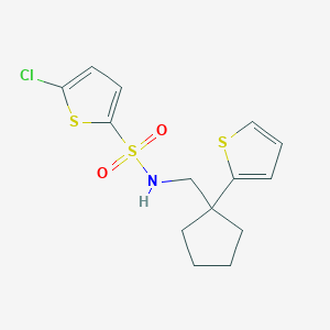 5-chloro-N-{[1-(thiophen-2-yl)cyclopentyl]methyl}thiophene-2-sulfonamide - 1058249-62-9