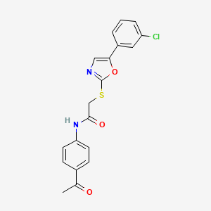 N-(4-acetylphenyl)-2-{[5-(3-chlorophenyl)-1,3-oxazol-2-yl]sulfanyl}acetamide - 1040665-32-4