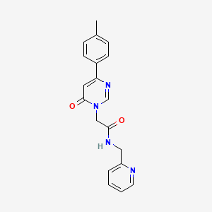 2-[4-(4-methylphenyl)-6-oxo-1,6-dihydropyrimidin-1-yl]-N-[(pyridin-2-yl)methyl]acetamide - 1058485-33-8