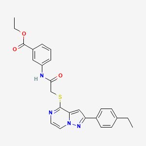ethyl 3-(2-{[2-(4-ethylphenyl)pyrazolo[1,5-a]pyrazin-4-yl]sulfanyl}acetamido)benzoate - 1040652-32-1