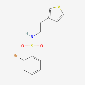 2-bromo-N-[2-(thiophen-3-yl)ethyl]benzene-1-sulfonamide - 1060246-37-8