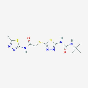 2-({5-[(tert-butylcarbamoyl)amino]-1,3,4-thiadiazol-2-yl}sulfanyl)-N-(5-methyl-1,3,4-thiadiazol-2-yl)acetamide - 886941-27-1