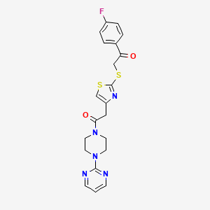 1-(4-fluorophenyl)-2-[(4-{2-oxo-2-[4-(pyrimidin-2-yl)piperazin-1-yl]ethyl}-1,3-thiazol-2-yl)sulfanyl]ethan-1-one - 1049282-73-6