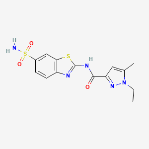1-ethyl-5-methyl-N-(6-sulfamoyl-1,3-benzothiazol-2-yl)-1H-pyrazole-3-carboxamide - 1172868-18-6