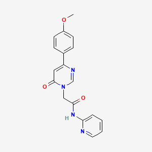 2-[4-(4-methoxyphenyl)-6-oxo-1,6-dihydropyrimidin-1-yl]-N-(pyridin-2-yl)acetamide - 1058437-19-6