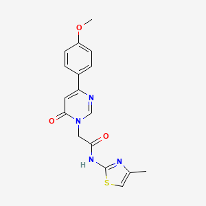 2-[4-(4-methoxyphenyl)-6-oxo-1,6-dihydropyrimidin-1-yl]-N-(4-methyl-1,3-thiazol-2-yl)acetamide - 1060180-20-2