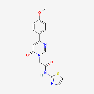 2-[4-(4-methoxyphenyl)-6-oxo-1,6-dihydropyrimidin-1-yl]-N-(1,3-thiazol-2-yl)acetamide - 1058198-11-0