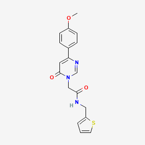 2-[4-(4-methoxyphenyl)-6-oxo-1,6-dihydropyrimidin-1-yl]-N-[(thiophen-2-yl)methyl]acetamide - 1058437-07-2