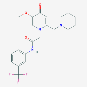 2-{5-methoxy-4-oxo-2-[(piperidin-1-yl)methyl]-1,4-dihydropyridin-1-yl}-N-[3-(trifluoromethyl)phenyl]acetamide - 946318-91-8