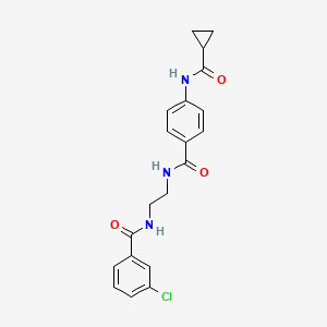 N-{2-[(3-chlorophenyl)formamido]ethyl}-4-cyclopropaneamidobenzamide - 1021220-03-0
