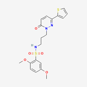 2,5-dimethoxy-N-{3-[6-oxo-3-(thiophen-2-yl)-1,6-dihydropyridazin-1-yl]propyl}benzene-1-sulfonamide - 1040670-13-0