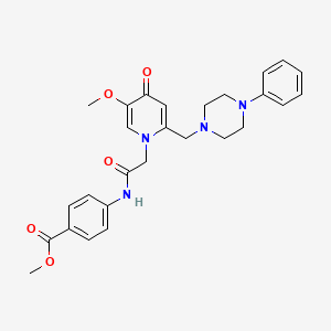 methyl 4-(2-{5-methoxy-4-oxo-2-[(4-phenylpiperazin-1-yl)methyl]-1,4-dihydropyridin-1-yl}acetamido)benzoate - 921478-78-6