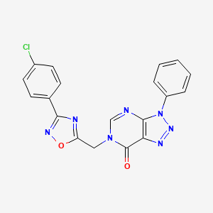 6-{[3-(4-chlorophenyl)-1,2,4-oxadiazol-5-yl]methyl}-3-phenyl-3H,6H,7H-[1,2,3]triazolo[4,5-d]pyrimidin-7-one - 1040644-83-4