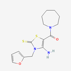 4-amino-5-(azepane-1-carbonyl)-3-[(furan-2-yl)methyl]-2,3-dihydro-1,3-thiazole-2-thione - 1040644-17-4
