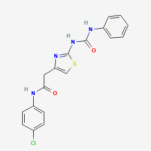 N-(4-chlorophenyl)-2-{2-[(phenylcarbamoyl)amino]-1,3-thiazol-4-yl}acetamide - 946249-74-7