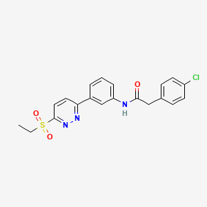 2-(4-chlorophenyl)-N-{3-[6-(ethanesulfonyl)pyridazin-3-yl]phenyl}acetamide - 946272-57-7