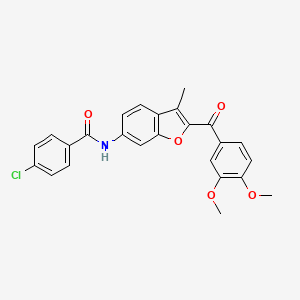 4-chloro-N-[2-(3,4-dimethoxybenzoyl)-3-methyl-1-benzofuran-6-yl]benzamide - 929371-84-6