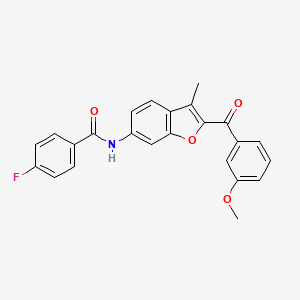 4-fluoro-N-[2-(3-methoxybenzoyl)-3-methyl-1-benzofuran-6-yl]benzamide - 929504-81-4