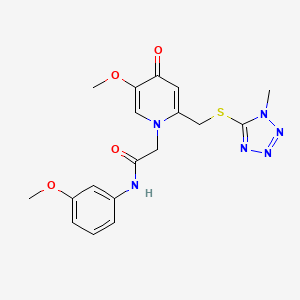 2-(5-methoxy-2-{[(1-methyl-1H-1,2,3,4-tetrazol-5-yl)sulfanyl]methyl}-4-oxo-1,4-dihydropyridin-1-yl)-N-(3-methoxyphenyl)acetamide - 946228-01-9