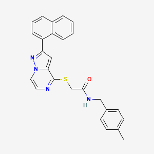 N-[(4-methylphenyl)methyl]-2-{[2-(naphthalen-1-yl)pyrazolo[1,5-a]pyrazin-4-yl]sulfanyl}acetamide - 1040633-51-9
